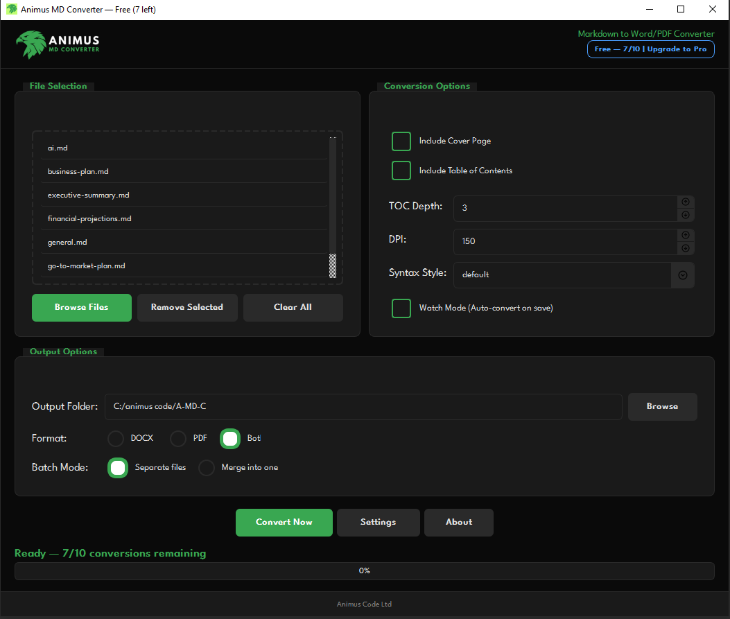 Animus MD Converter Interface